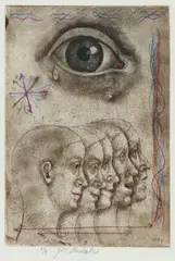 Untitled by Jiří Anderle, etching on paper Signed in the middle Unique 1/1 Jiří Anderle (1936) is een Tsjechische, sold Feb 2026