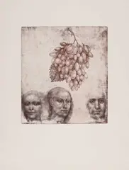 Jiří Anderle, Untitled, aquatint in bruine en zwarte tonen
