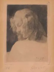 Adrien de Witte, Vrouwenportret, 1903, Lithograph depicting a female portrait