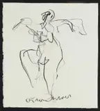Anton Heyboer, De bruiden, Charcoal drawing The Brides
