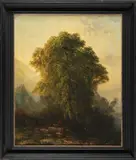 A.de Bylant, Landschap, Oil painting depicting a wooded landscape