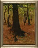 Adrianus Zwart, De Hoge Veluwe, Oil painting depicting a woodland scene