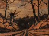Dirk Baksteen, Landschap, Mixed media landscape