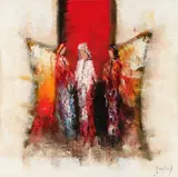Jochem de Graaf, Abstracte figuurcompositie, Oil on canvas