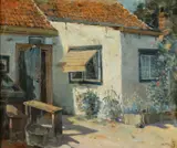 Jan Harms Weins, Landelijke woning, Oil painting depicting a village scene