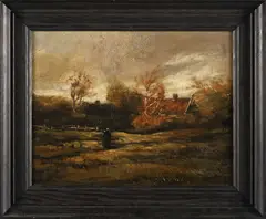 Théophile de Bock, Herfstlandschap, Oil on board