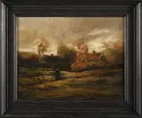 Théophile de Bock, Herfstlandschap, Oil on board