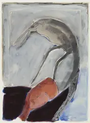 Fred van der Linde, Abstracte Figuur (Aquarel), inkt op papier