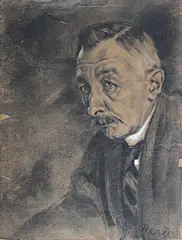 Jacob Maris, Portret P.J. Troelstra, Charcoal/Mixed media
