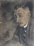 Jacob Maris, Portret P.J. Troelstra, Charcoal/Mixed media