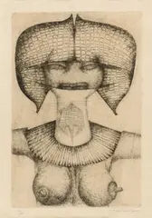 Jef van Tuerenhout, Surrealistische vrouwenfiguur, Lithograph of a surrealist female figure