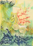 Salvador Dalí, "Neptune from the Dalinean Horses" (Kleurenlitho), lithograph on paper