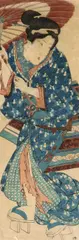 Keisai Eisen, Beauty Tate, Woodcut 19th century Print of famous courtesans and geishas of the pleasure residences