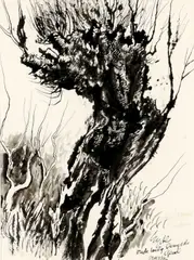 Charles Eyck, Oude wilg langs de Geul, inkt Rechtsonder gesigneerd