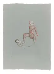 Léonor Fini, Untitled, etching on grey paper