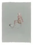 Léonor Fini, Untitled, etching on grey paper