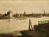David Muirhead, Battersea Reach, oil on canvas