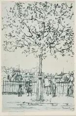 Théodore Roussel, Chelsea Embankment, June, 5Pm, 1889, etching on paper