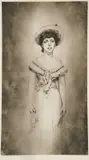 Théodore Roussel, Portrait Of Miss Hetty Pettigrew, 1908, pencil engraving on paper