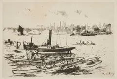 Théodore Roussel, The Steam Launch, 1888-89, etching on paper
