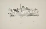 Théodore Roussel, Battersea From The River, 1890-94, lithograph on paper