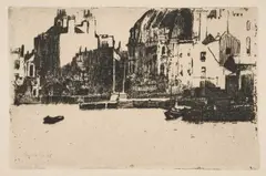 Théodore Roussel, Chelsea Palaces (Black And White Version), 1888-89, etching on paper