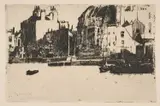 Théodore Roussel, Chelsea Palaces (Black And White Version), 1888-89, etching on paper