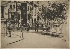 Théodore Roussel, The Corner Of Cheyne Walk, 1888-89, etching on paper