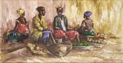 Hilton Korley, Leisure Time, acrylic on canvas