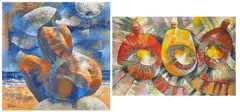 Wiz Kudowor, (I) Beach Form (Ii) Drum Pulse, acrylic on canvas (i)