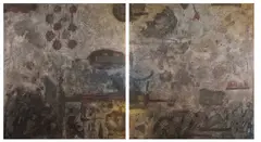 Hussein Salim, (I)-(II) UNTITLED (ii), mixed media on canvas (i)-(ii)