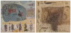 Hussein Salim, (I)-(Ii) Untitled, mixed media on canvas (i)