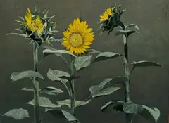 Zahran Salama, A'Baad Al-Shams (The Sunflowers), oil on canvas laid on board