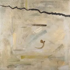 Bears The Signature Of Shakir Hassan Al-said, Woman And Trace On A Wall, mixed media on wood