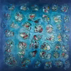 Sami Ben Ameur, Au-Dela De La Surface, mixed media on canvas