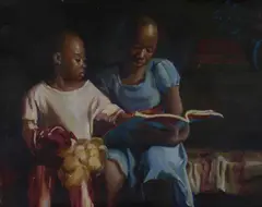Oluwole Omofemi, Early Lessons For Tomorrow Iii, oil on canvas