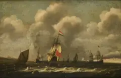 Claes Claez. Wou, A Dutch Squadron Off The Coast, Possibly Near Vlissingen, oil on panel