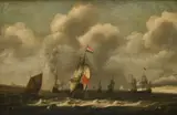 Claes Claez. Wou, A Dutch Squadron Off The Coast, Possibly Near Vlissingen, oil on panel