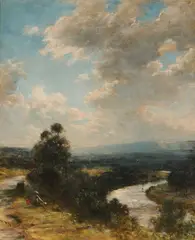 Lady Seated By An Expansive Riverscape, Possibly Normandy by Homer Dodge Martin, oil on canvas, sold Jun 2026