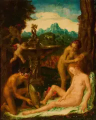 Theodor Baierl, Venus At Her Toilet, oil on panel