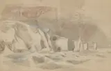 Paul Nash, Old Harry Rocks And The Pinnacles Off Ballard Down, Swanage, Dorset, pencil and watercolour