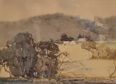Matthew Mcnally, Landscape With A Farm, watercolour on paper