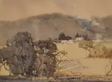 Matthew Mcnally, Landscape With A Farm, watercolour on paper