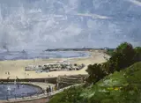 Campbell Archibald Mellon, The Boating Pond And Beach, Gorleston-On-Sea, oil on canvas