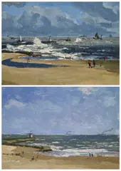 Campbell Archibald Mellon, Views Of The Beach, Gorleston-On-Sea, Norfolk - A Pair, oil on board both