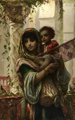 Félix-Joseph Barrias, Mother And Child, oil on canvas