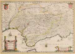 Willem Blaeu, Andaluzia Continens Sevillam Et Cordubam, circa 1634, engraving on paper