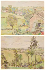 James Brown, (I) FRANCE LYNCH AND (II) BITTON, GLOUCESTERSHIRE (i), watercolour on paper (i)