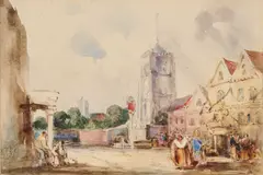 Thomas Shotter Boys, St Mary's Church, Putney, watercolour on paper