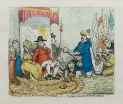 James Gillray, Presentation Of The Mohametan Credentials - Or - The Final Resource Of French Atheists, 1793, etching with later colouring